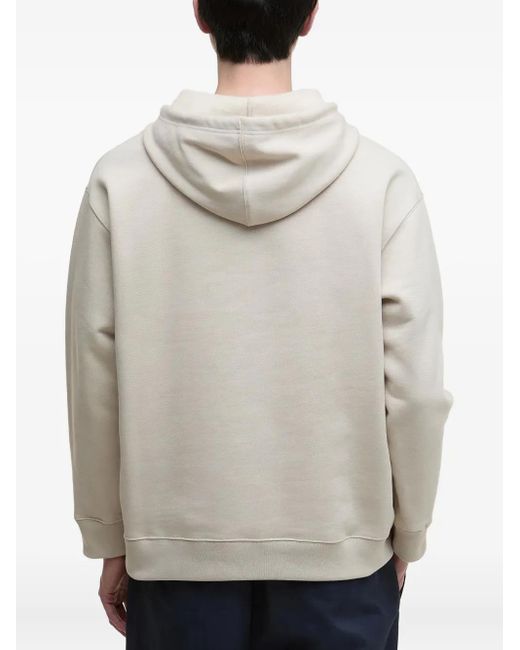 Barbour Gray Logo-Print Cotton Hoodie for men