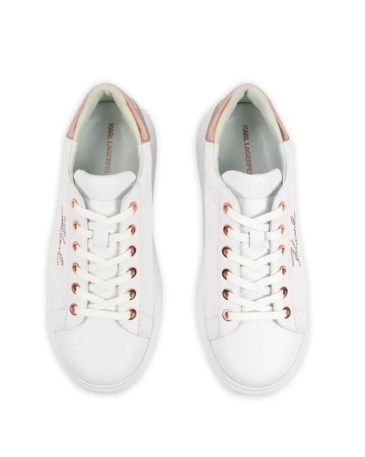 Karl Lagerfeld White Logo-Detail Sneakers