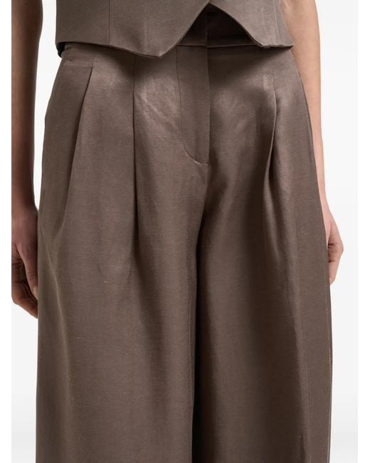 Peserico Brown Pleated Trousers