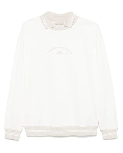 Eleventy White Logo-Print Sweatshirt for men