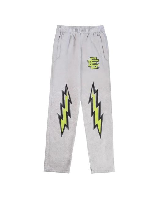 Eric Emanuel White Basic Lightning-Bolt Track Pants for men