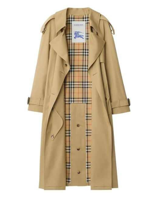 Burberry Natural Fitzrovia Double-Breasted Belted Trench Coat