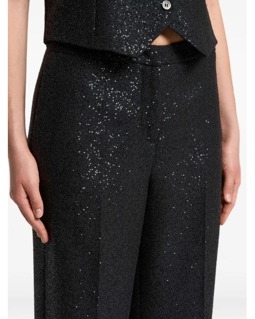 Peserico Black Sequin-Embellished Trousers