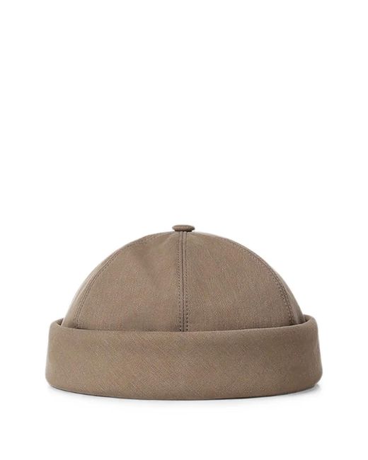 Loro Piana Brown Sasha Six-Panel Beanie Beanie Hat for men
