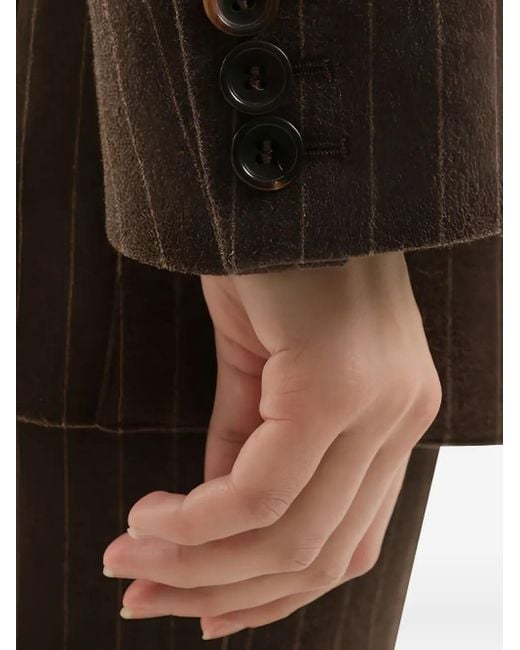 1989 STUDIO Black Double-Breasted Pinstripe Blazer