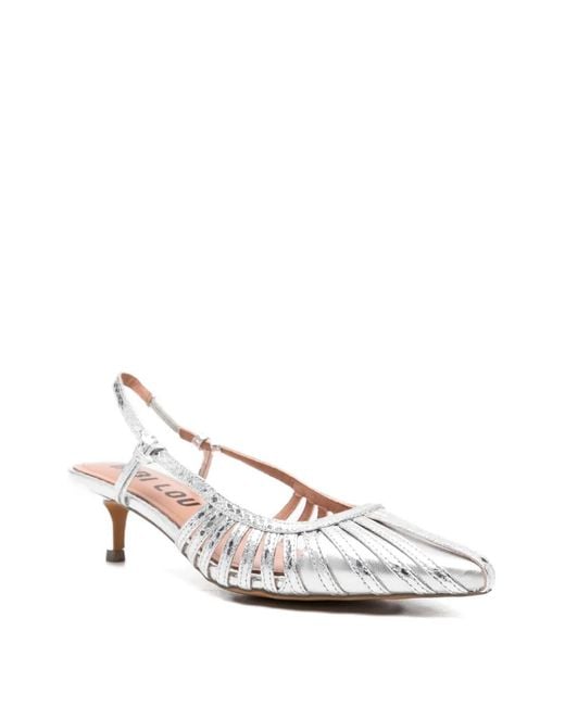 Bibi Lou White Cut-Out Pumps