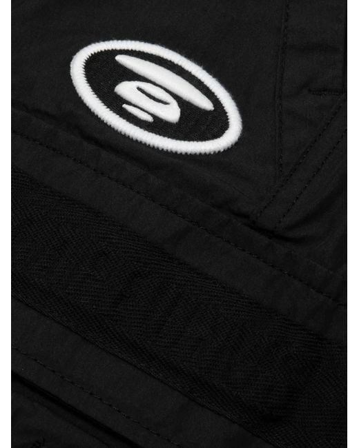Aape By A Bathing Ape Black Logo-Patch Cargo Shorts for men