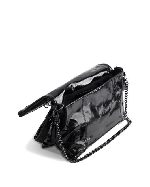 Zadig & Voltaire Black Rocky Ii Studs Leather Shoulder Bag