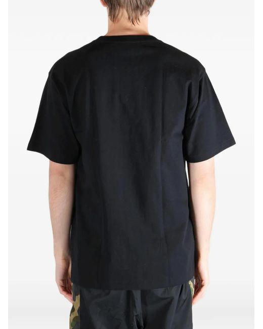 A Bathing Ape Black T-Shirt À Imprimé Art Camo Shark for men