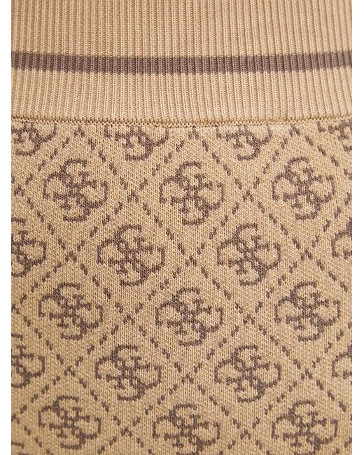 Guess Natural Monogram-Pattern Knitted Skirt