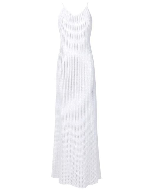 Amir Slama White Open-Knit Maxi Dress
