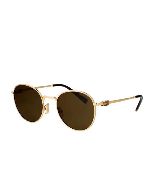 Miu Miu Brown Round-Frame Sunglasses