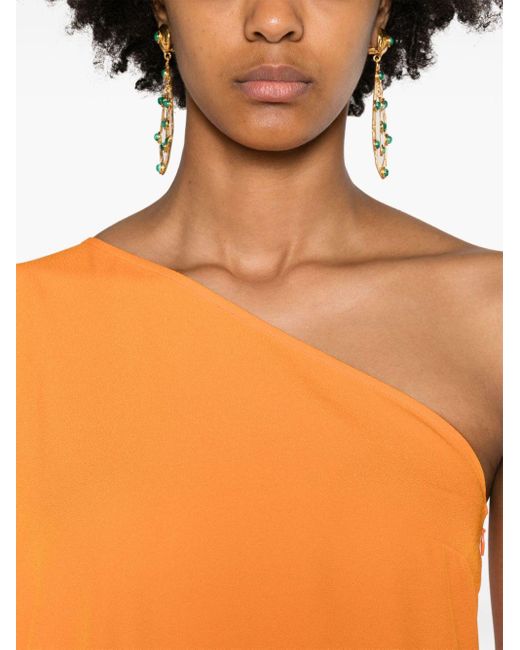 ‎Taller Marmo Orange Spritz One Shoulder Dress - Women's - Viscose/acetate