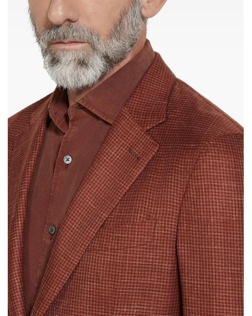 Zegna Red Single-Breasted Blazer for men