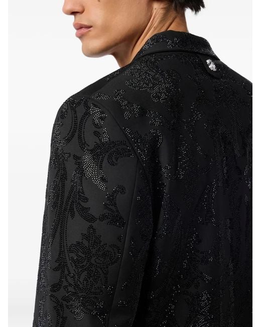 Billionaire Black Brocade Strass Blazer for men
