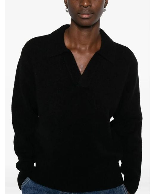 DUNST Gray V-Neck Polo-Collar Sweater