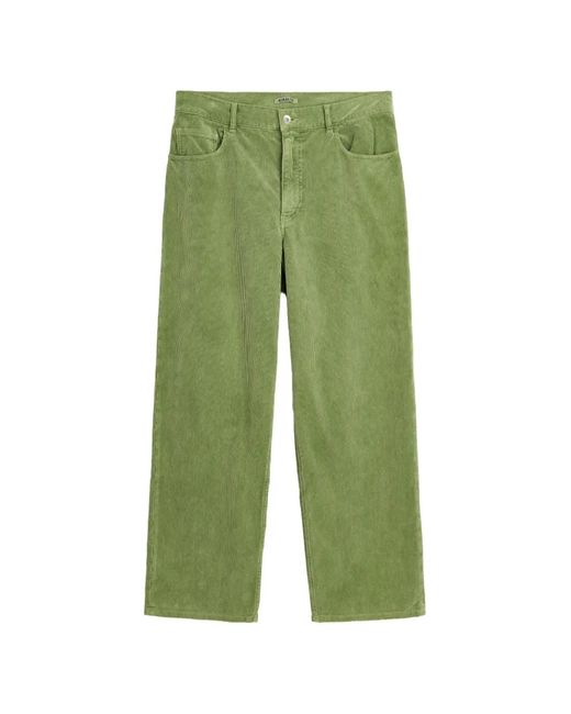 Auralee Green Corduroy Trousers for men
