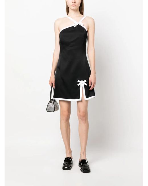 MSGM Black Contrast-Trim Minidress
