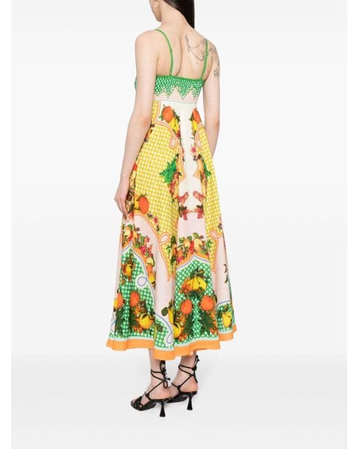 ALÉMAIS Multicolor Graphic-print Linen Dress