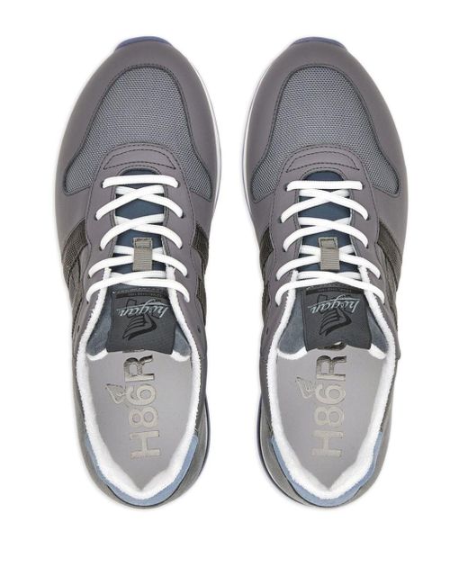 Hogan Gray H383 Panelled Lace-up Sneakers for men