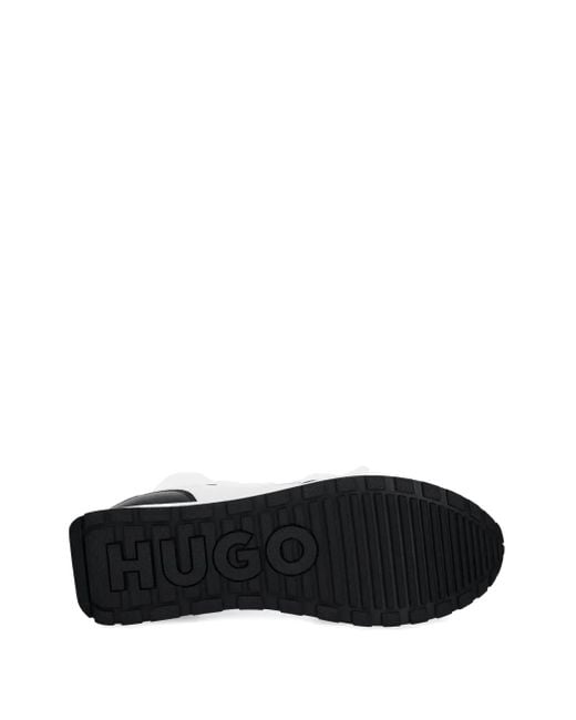 HUGO Black Panelled Sneakers for men