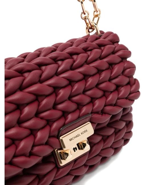 Michael Kors Tribeca Braided ショルダーバッグ L Red
