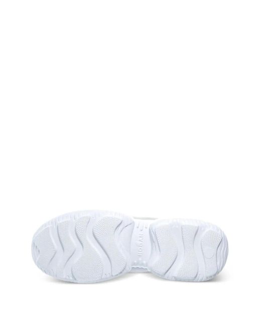 Hogan White Interaction Lace-Up Sneakers