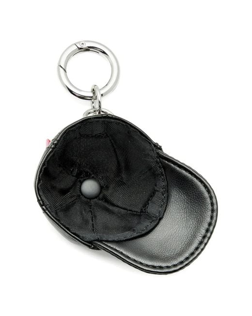 DIESEL Black Baseball Cap-Shape Keyring