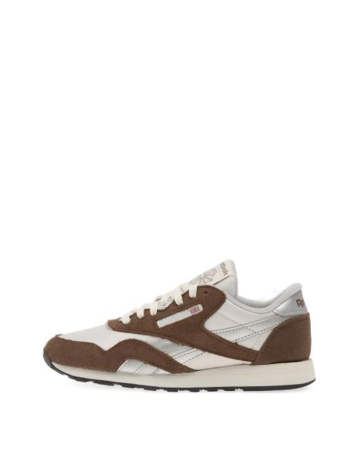 Reebok Brown Suede-Detail Sneakers for men