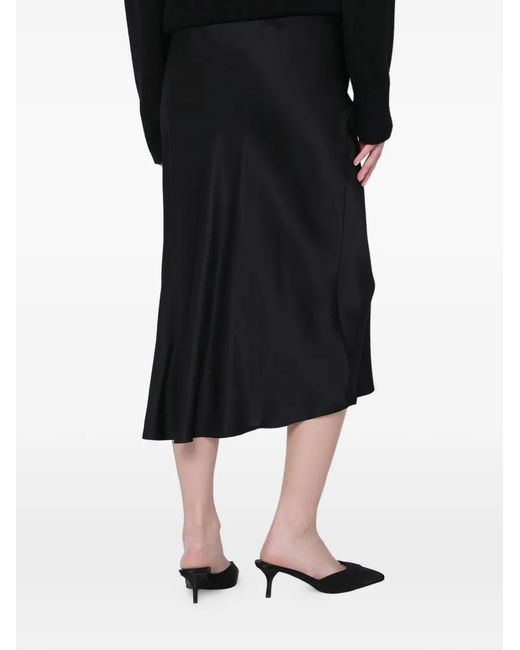 Anine Bing Black Satin Pencil Skirt