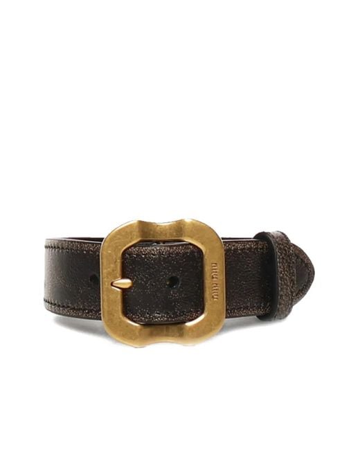 Miu Miu Brown Lederarmband mit Schnalle