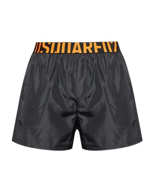 Bañador con banda del logo DSquared² de hombre de color Gray