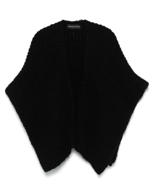 BARBARA BOLOGNA Black Chunky-Knit Poncho