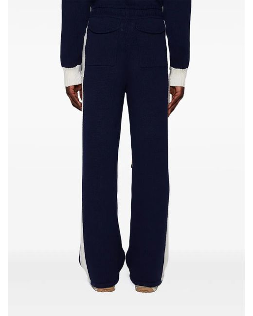 Rhude Blue Letter-Patch Drawstring Trousers for men