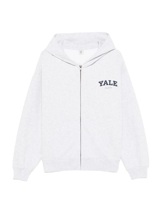 Sporty & Rich White Zip-Up Hoodie