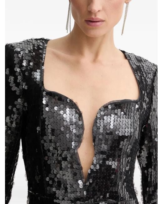 Bardot Black Sequin-Embellished Mini Dress