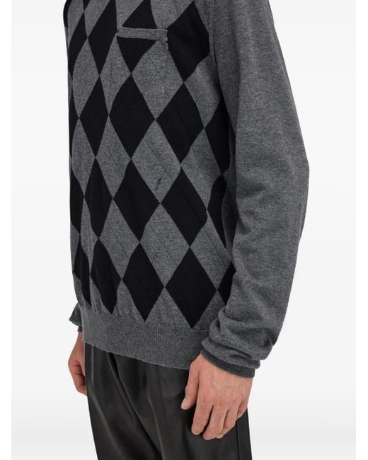 Ferragamo Black V-Neck Sweater for men