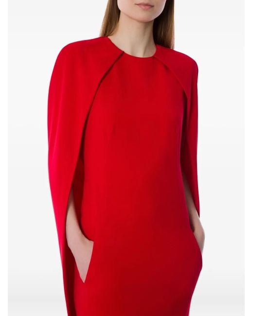 Alberta Ferretti Red Kleid Aus Krepp