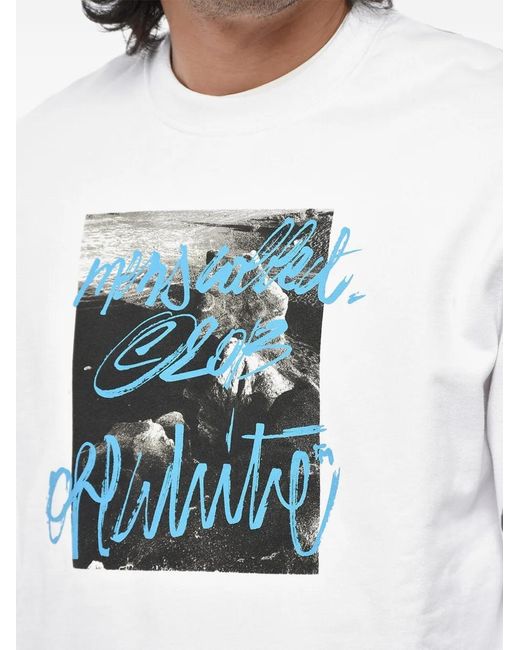 Off-White c/o Virgil Abloh Gray Logo-Print Crew-Neck Sweatshirt for men