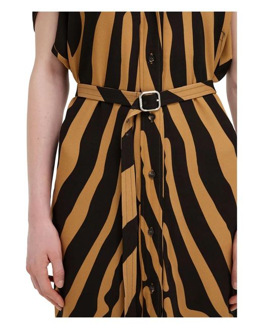 Ferragamo Metallic Twill Shirt Dress