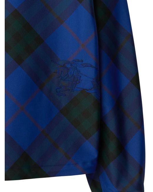 Burberry Blue House Check Hooded Jacket for men