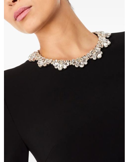 Jenny Packham Black Verziertes Puff Minikleid