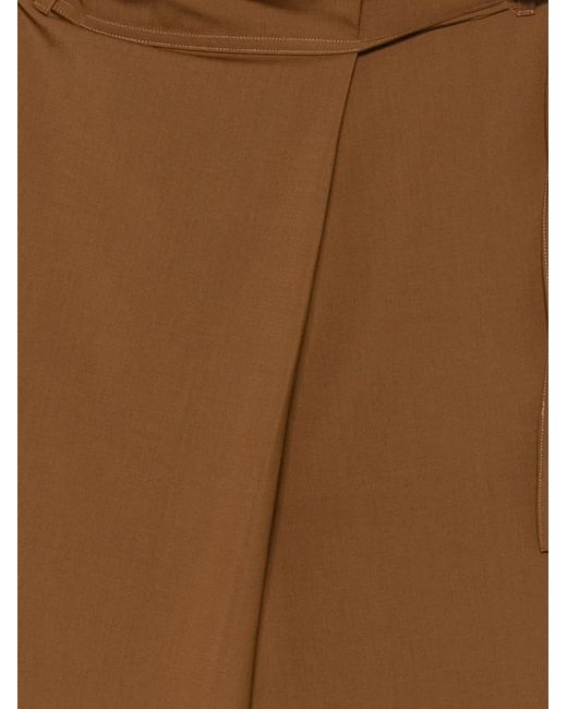 Alysi Brown Wrap-Front Trousers