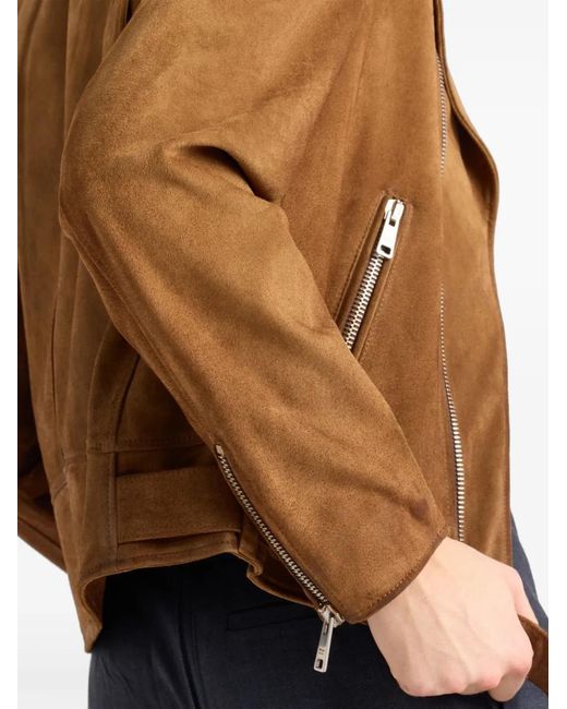 Prada Brown Suede Biker Jacket for men