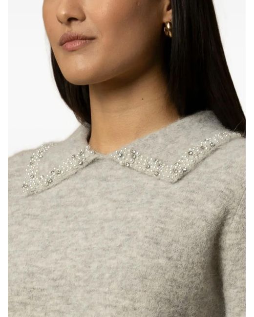 Pull Aralda À Col Orné De Perles Kocca en coloris Gray
