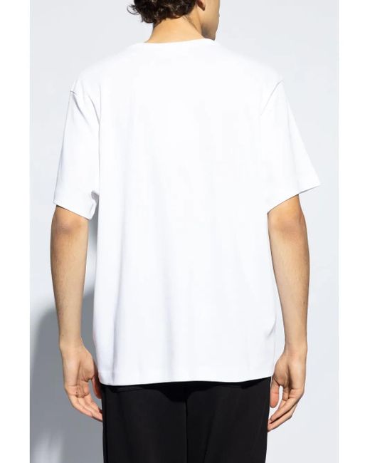 Helmut Lang White Logo Plaque Cotton T-Shirt for men