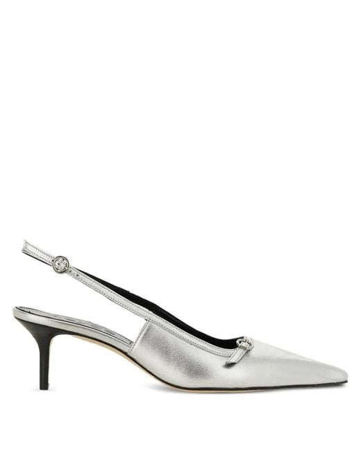 Aeyde White Spitze Saba Slingback-Pumps