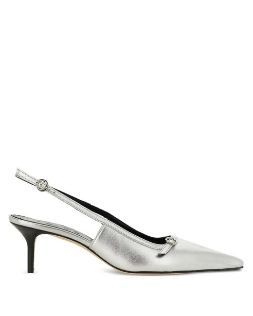 Aeyde Saba スリングバック ポインテッドトゥパンプス White