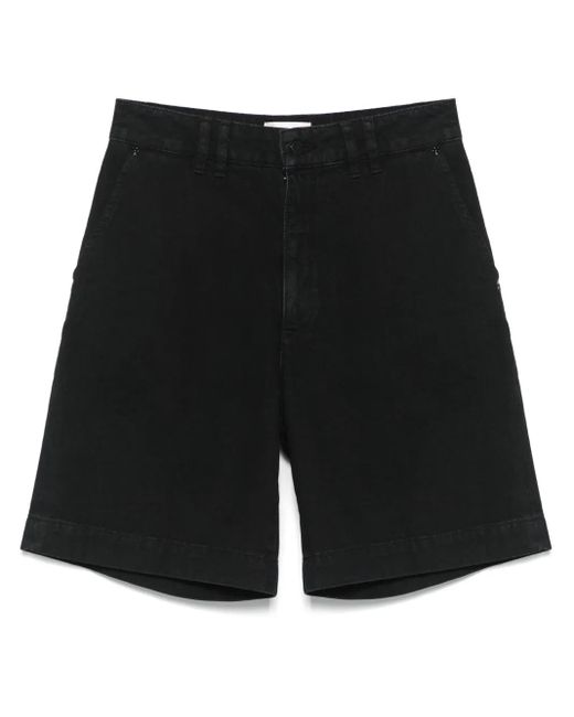 FRAME Black Organic Cotton Denim Shorts