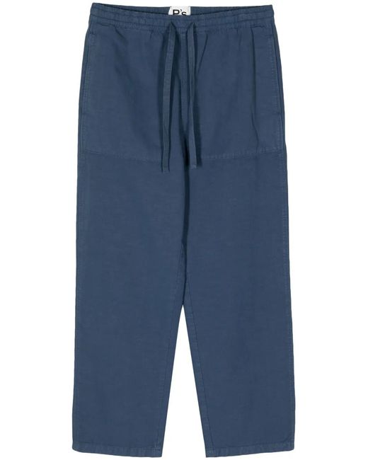 President's Blue Time Off Cotton Trousers for men